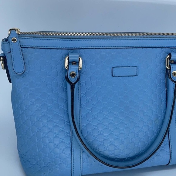 Gucci Baby blue micro guccisimma satchel bag - Picture 3 of 13